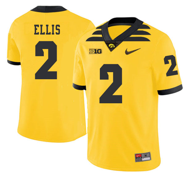 2019 Men #2 Mick Ellis Iowa Hawkeyes College Football Alternate Jerseys Sale-Gold